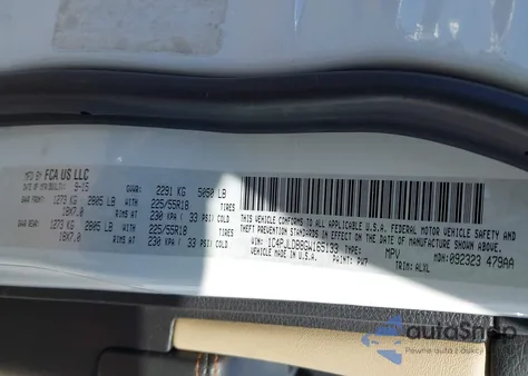 2016 Jeep Cherokee Limited z USA, uszkodzony, nr VIN 1C4PJLDB8GW165133